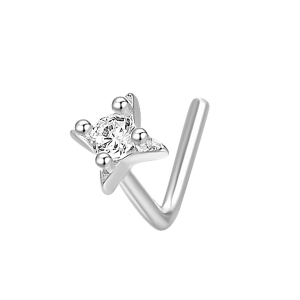 nose piercing with zircon