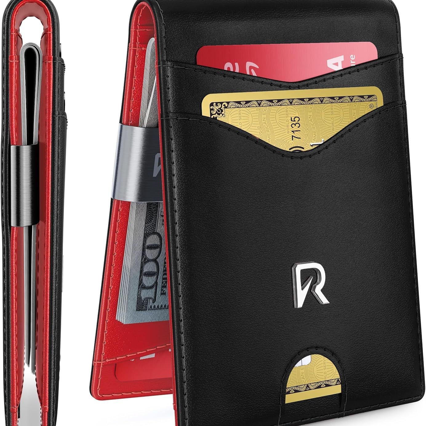 Cartera de cuero de fibra de carbono de dólar explotadora transfronteriza, cartera de cuero de hombre de alto nivel, cartera de cuero de vaca para hombres.