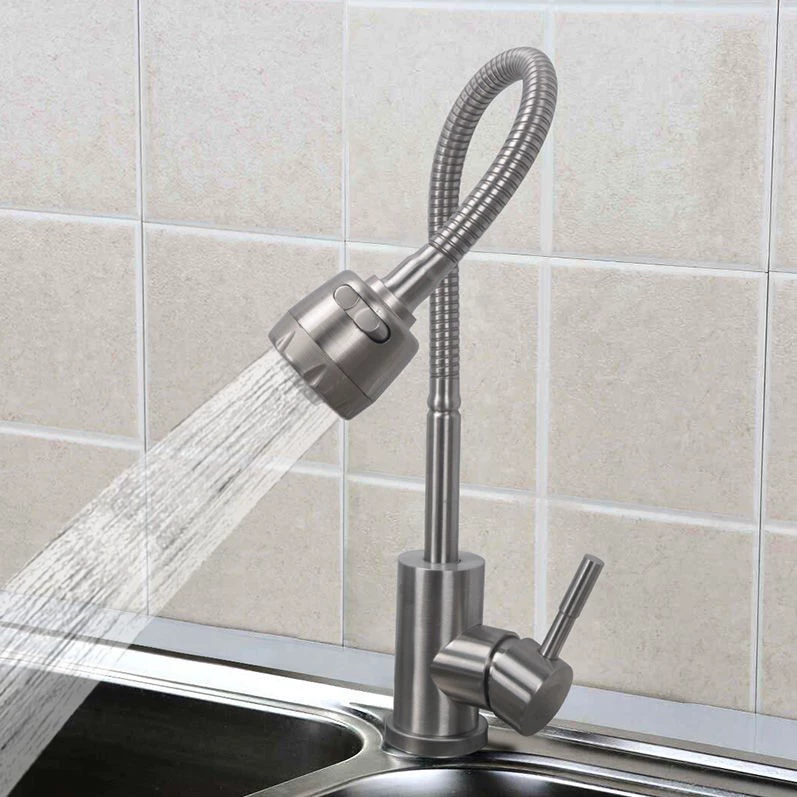Кухонная раковина Овощной бассейн холодный и горячий одинарный холодный случайный изгиб кран Sus304 кран из нержавеющей стали изгиб насадки для душа