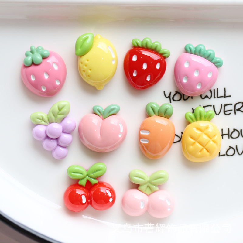 Good texture color bright simulation fruit accessories diy handmade material peach strawberry radish Cherry