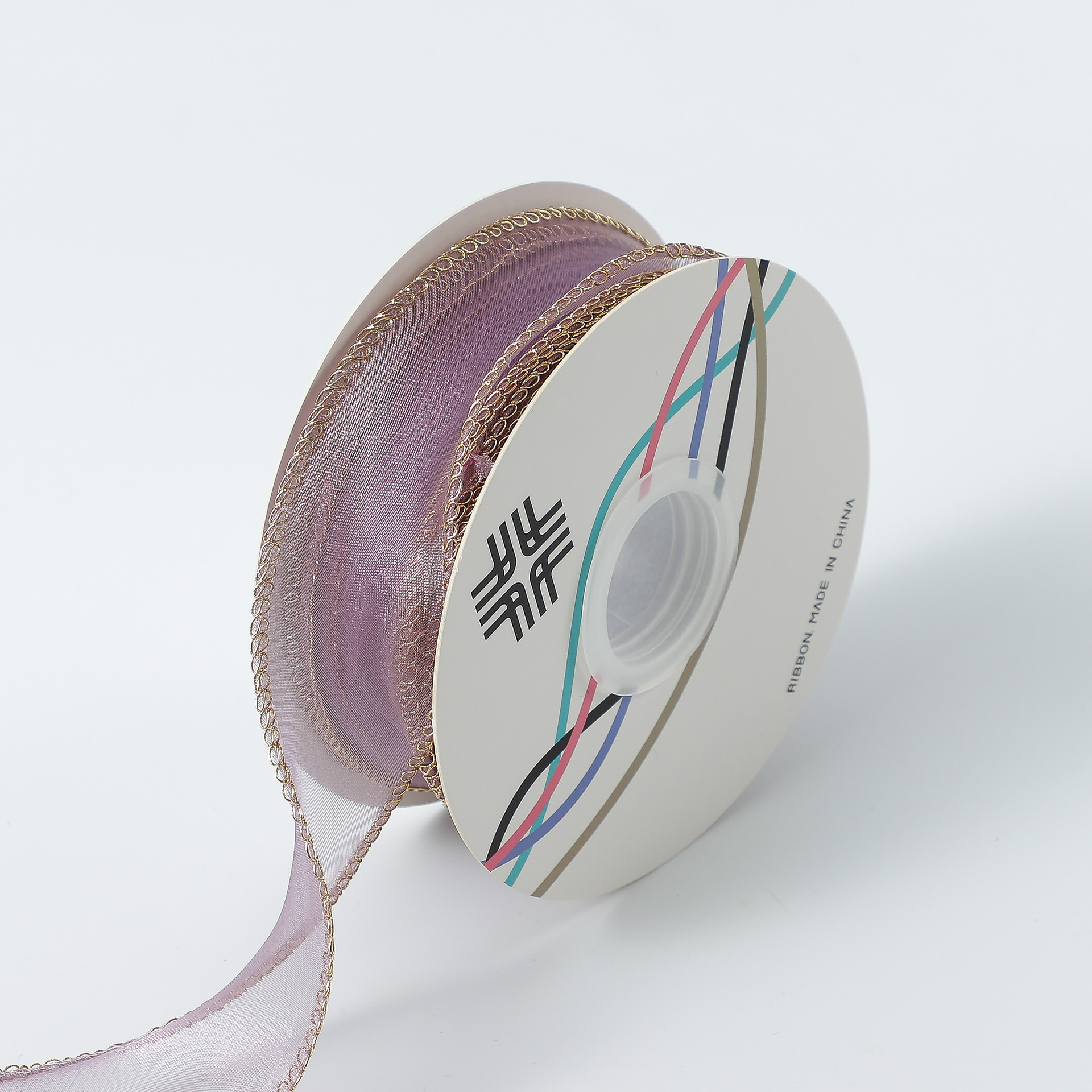 Venta al por mayor 4cm cinta borde dorado fishtail hilo flor cinta arco cinta decoración DIY tocado pastel de embalaje