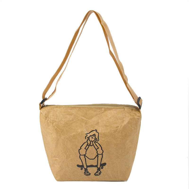 杜邦纸袋斜挎便携单肩包手提北欧购物袋防水复古休闲礼品袋印logo