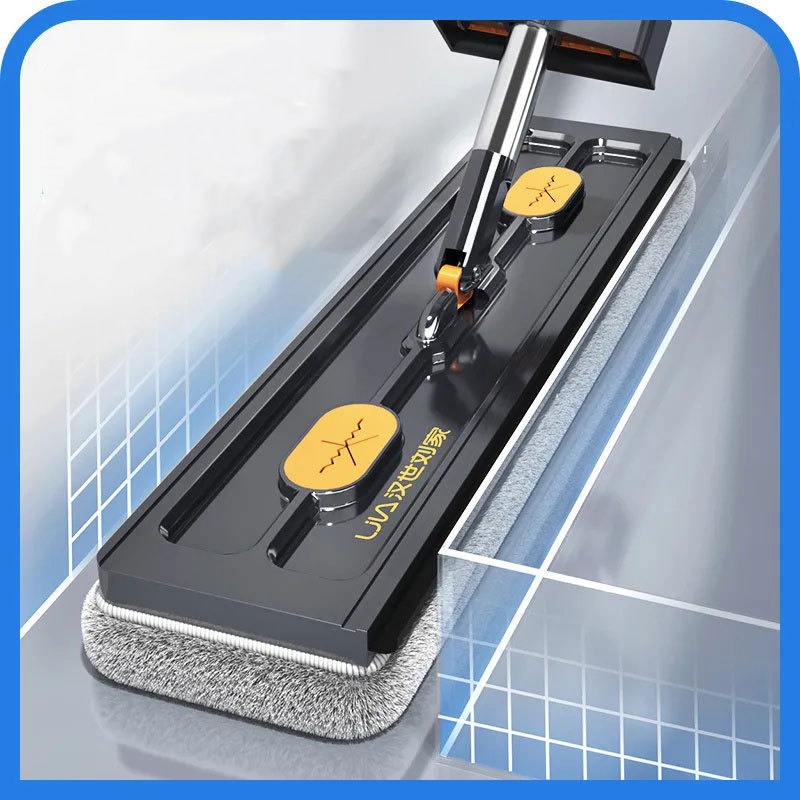 2024 Rainbow New Hand-free Flat Mop Household One-off Clean Lazy Man Mopping Artifact Mopping Mop