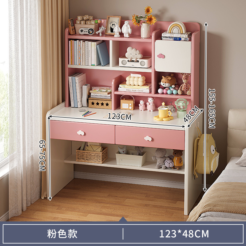 Mesa de escritorio infantil de madera estante de estudio en una mesa de escritorio dormitorio de estudiantes de primaria con set de mesa de escritorio elevadora doméstica