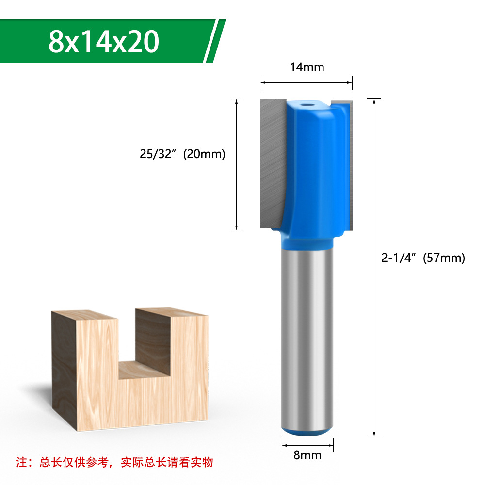 Juego de brocas rectas para fresadora de 8 mm, 9 piezas, broca recta para ranurado de madera azul claro, broca recta de doble filo, cortador de ranurado, cortador de fresado para madera