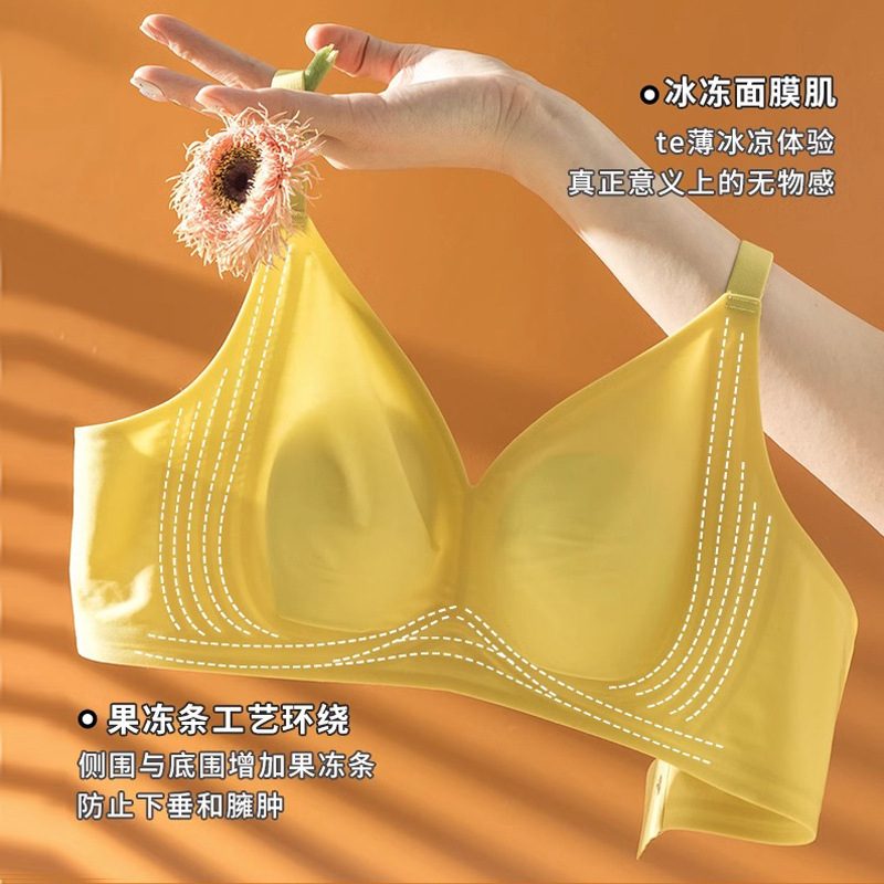 Four-Season Bestseller 0.2cm Large Bust Minimizing Ice Silk Seamless Bunny Ear Bra Ultra-Thin Soft Support Bra Plus Size Four-Season Bestseller 0.2cm Large Bust Minimizing Ice Silk Seamless Bunny Ear Bra Ultra-Thin Soft Support Bra Plus Size