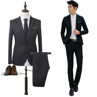 Set, men's classic suit jacket, Korean style