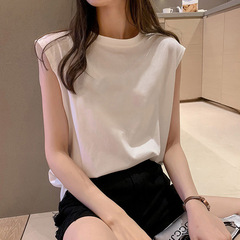 Black utility vest, unisex, summer, thin, loose-fitting, perfect for wearing outside—sweet & edgy sleeveless T-shirt, instantly popular on Instagram!