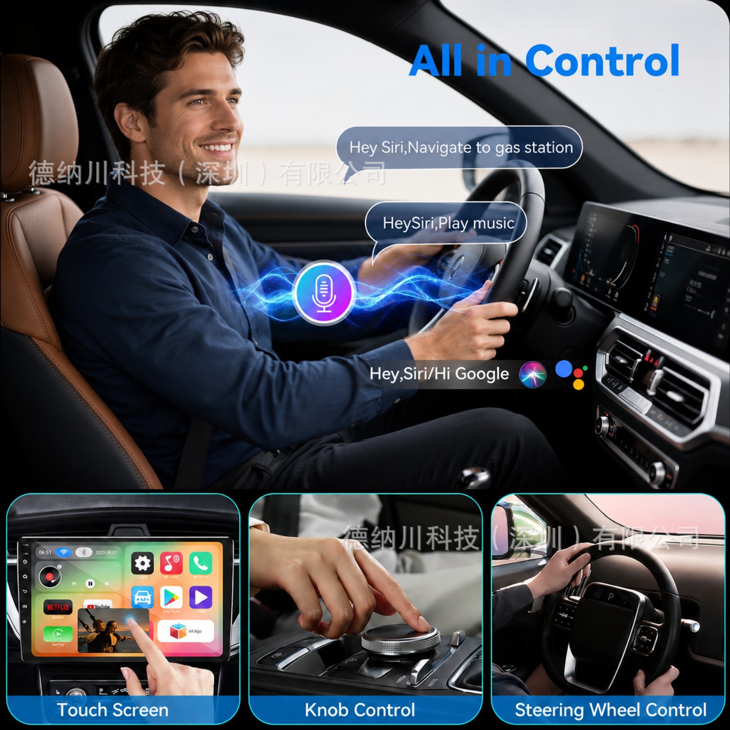 Cross-border wireless CarPlay box 2-in-1 wired to wireless Apple CarPlay Android Auto