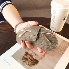 Anti-pressure portable storage glasses bag anti-pressure high-end soft leather sunglasses protective cover glasses case sunglasses bag for women