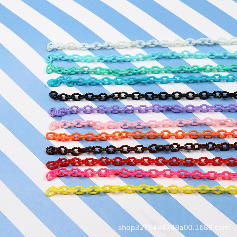 DIY Jewelry Accessories 6*8mm Colorfulful Plastic Chain Mask Chain Pocket Watch Chain Hat Brim Chain 40cm Long Decoration