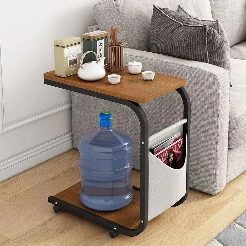 Small Coffee Table Movable Sofa Side Table Bedroom Bedside Storage Cabinet Living Room Simple Tea Table Storage Rack Trolley