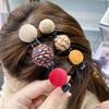 Hairgrip with pigtail, double-layer bangs, hairpins, Chanel style