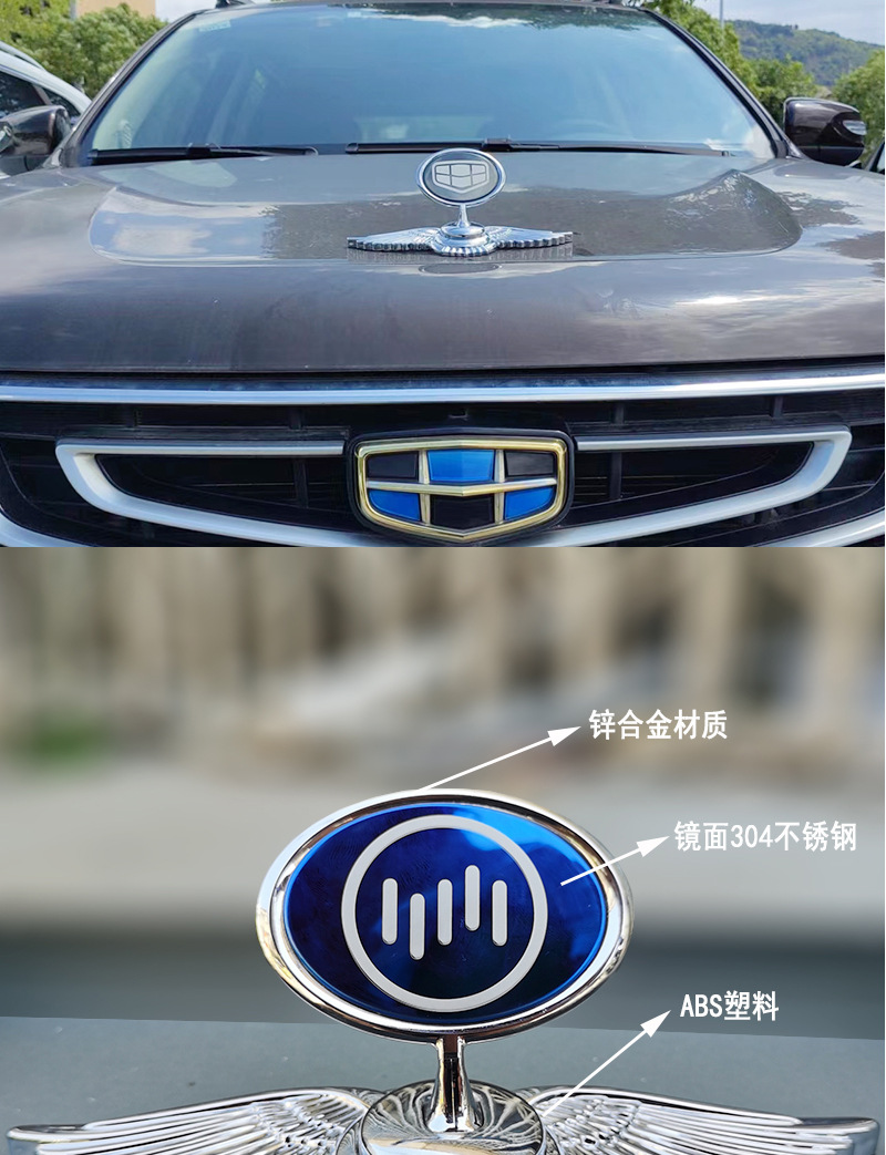 Applicable to Haver MG Volkswagen Car logo Vertical Standard Flying Eagle Standard Stainless Steel Metal Car Mark Engine Cover Vertical Standard