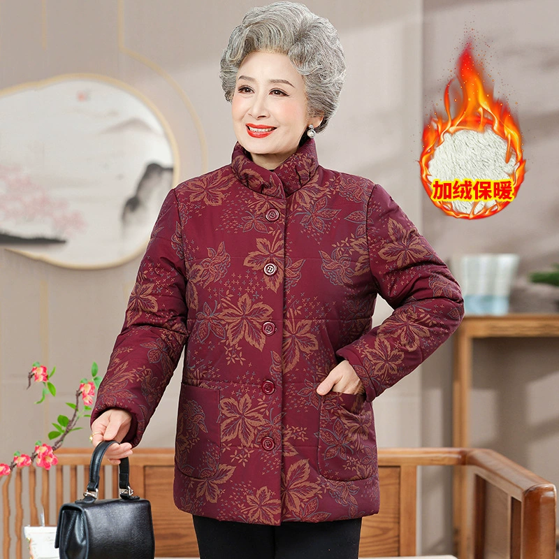 Бабушка зимняя хлопчатобумажная куртка для пожилых женщин