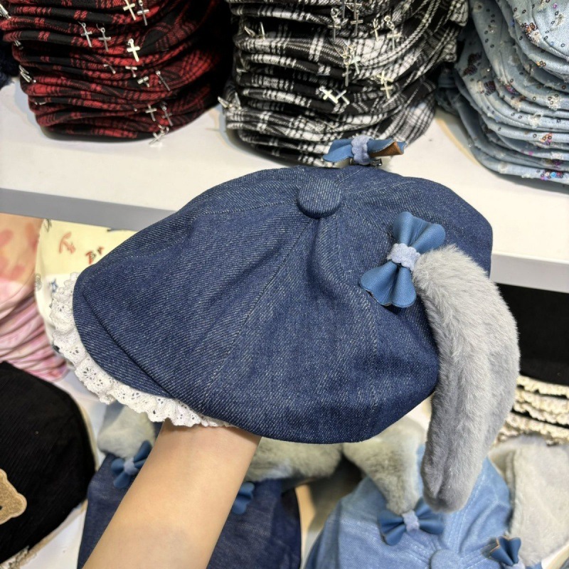 Cowboy Beret Forward Women's Lace Face Revealing Painter's Big Head Octagonal Hat Versatile New Style_voghion.com