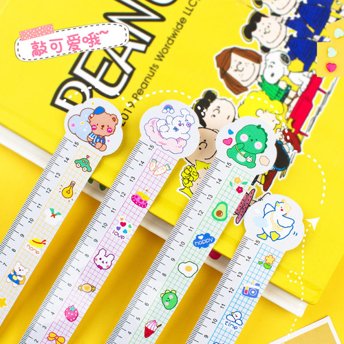 Creative cute cartoon soft ruler 15cm scale bendable plastic ruler primary school students drawing and measuring tool