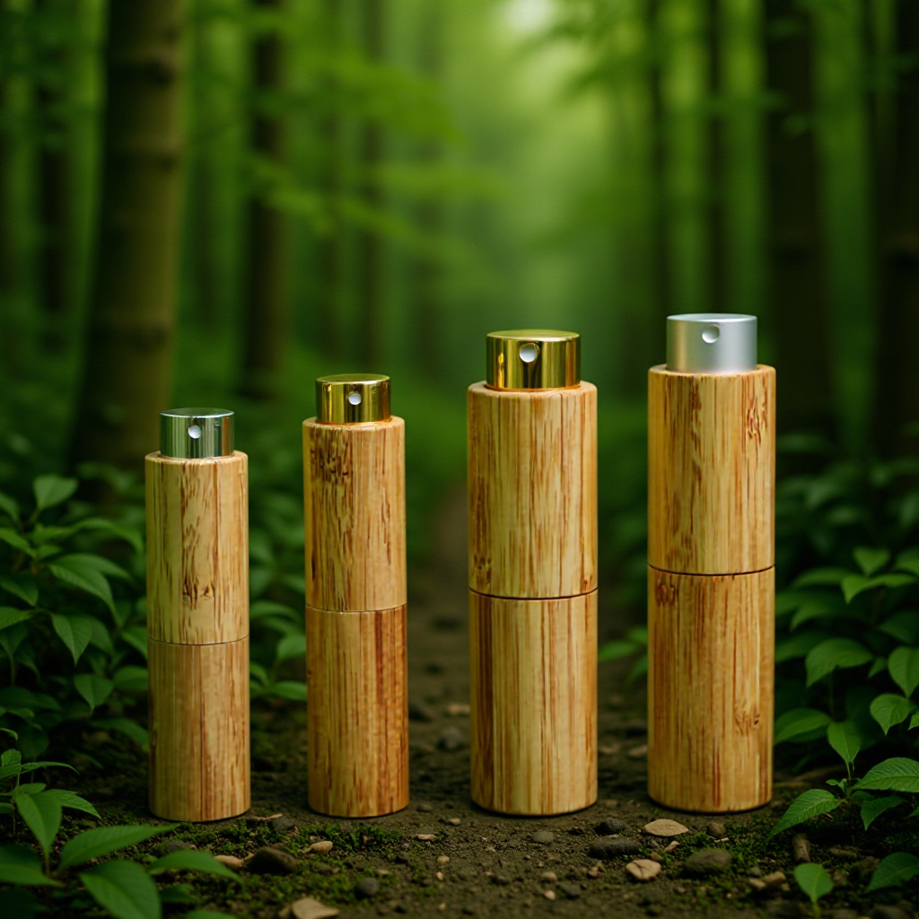 高端香水瓶现货 8ml 10ml 15ml 20ml竹木旋转式喷雾瓶便捷小样瓶