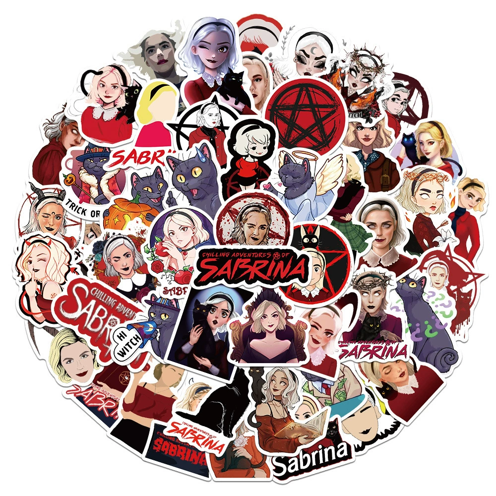 50 американских сериалов Удивительные Приключения Сабрины граффити наклейки водонепроницаемый багаж ноутбук скутер наклейки
