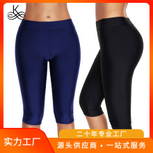 2021新款爆款平角连体长裤运动健身欧美泳裤bikini游泳紧身