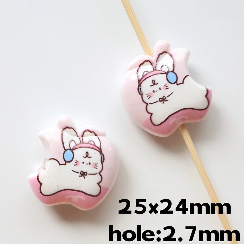 苹果星星人可爱ins亚克力串珠手工diy串珠子项链手机链饰品配件|undefined
