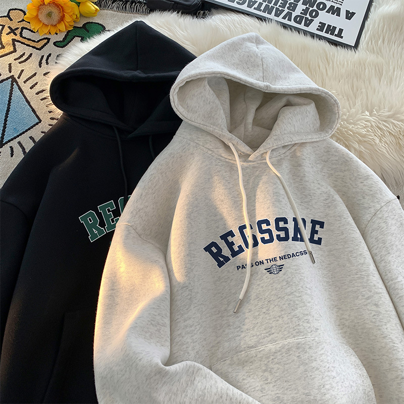 American Heavy Hooded Sweatshirt Men's Autumn and Winter 2024 New Fashion Brand Loose and Handsome High-end Casual Jacket