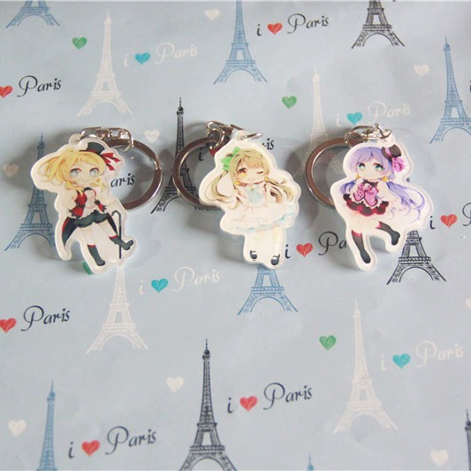 Keychain, double-sided set, acrylic pendant handmade, wholesale