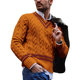 European and American V-neck sweater men's striped color matching knitted sweater autumn and winter fashion cross-border Amazon ins men's clothing