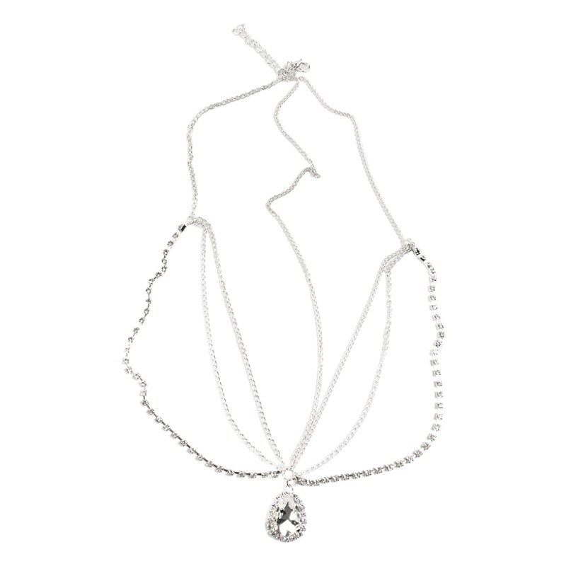 Decoración de frente de cristal ceja colgante tocado CADENA DE frente europea y americana gota de agua accesorios para el cabello cadena de la cabeza tocado étnico bohemio