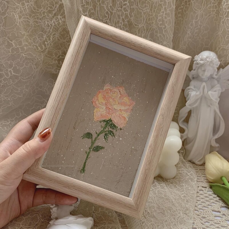 Oil pastel painting, three-dimensional frame, hollow design to prevent pressure on the painting, 5 rectangular frames, acrylic display stand, suitable for cross-border sales on Amazon Oil pastel painting, three-dimensional frame, hollow design to prevent pressure on the painting, 5 rectangular frames, acrylic display stand, suitable for cross-border sales on Amazon