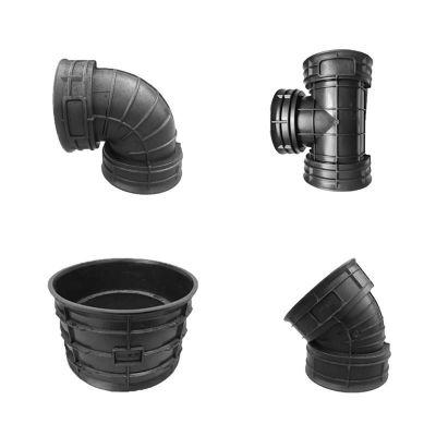 corrugated pipe parts Elbow finished product tee 90 degree 45 Through Plastic Inspection well Variable diameter thickening