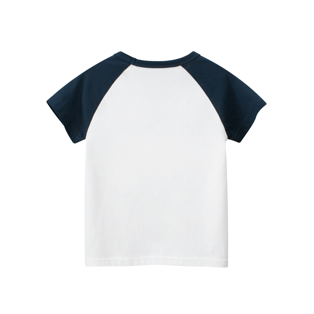 27kids camiseta de manga corta para niños ropa de verano ropa para niños coreanos top de dibujos animados raglán para niños nuevos productos transfronterizos