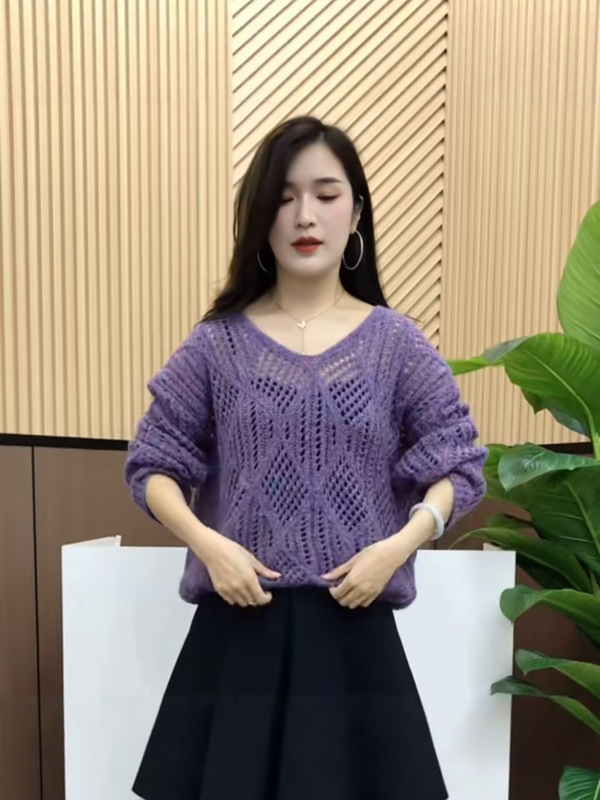 韩系镂空设计感针织衫今年流行的爆款女装秋季新款毛衣巨好看上衣|undefined