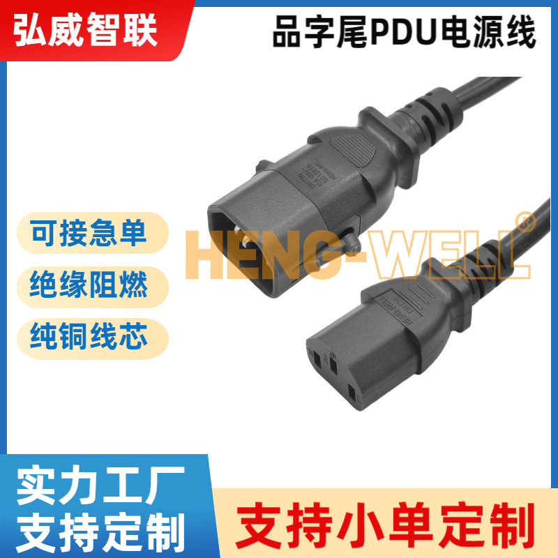 Iec Standard Pdu Power Cord C13 to C14 with Lock, P-Lock Device Power Cord Extension Cable