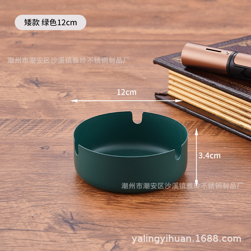 Cenicero de acero inoxidable dorado grueso, resistente y elegante, ideal para bar o cafetería, venta directa de fábrica