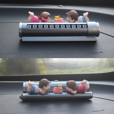 Nömrəli dayanma kartı Parking Phone Plate Creative Cute - lying-couple-cake-silver-safety-hammer-aromatherapy-parking-sign