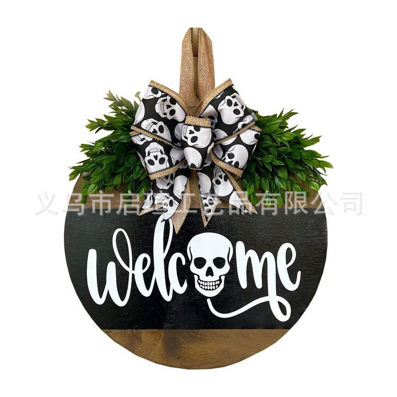 国境を越えた新製品ハロウィンクリスマスイエスホワイトゴーストBOOドアサイン装飾木製工芸品ペンダント|undefined