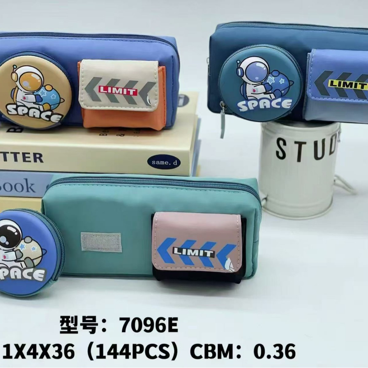 Estuche para lápices BST de doble capa y múltiples compartimentos - Tela Oxford - Diseño cartoon unisex - Gran capacidad