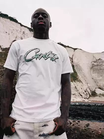 Drill Style European and American Hip Hop Niche Trendy Brand Central Cee Same Style American Star Printed Short Sleeve T-shirt for Men