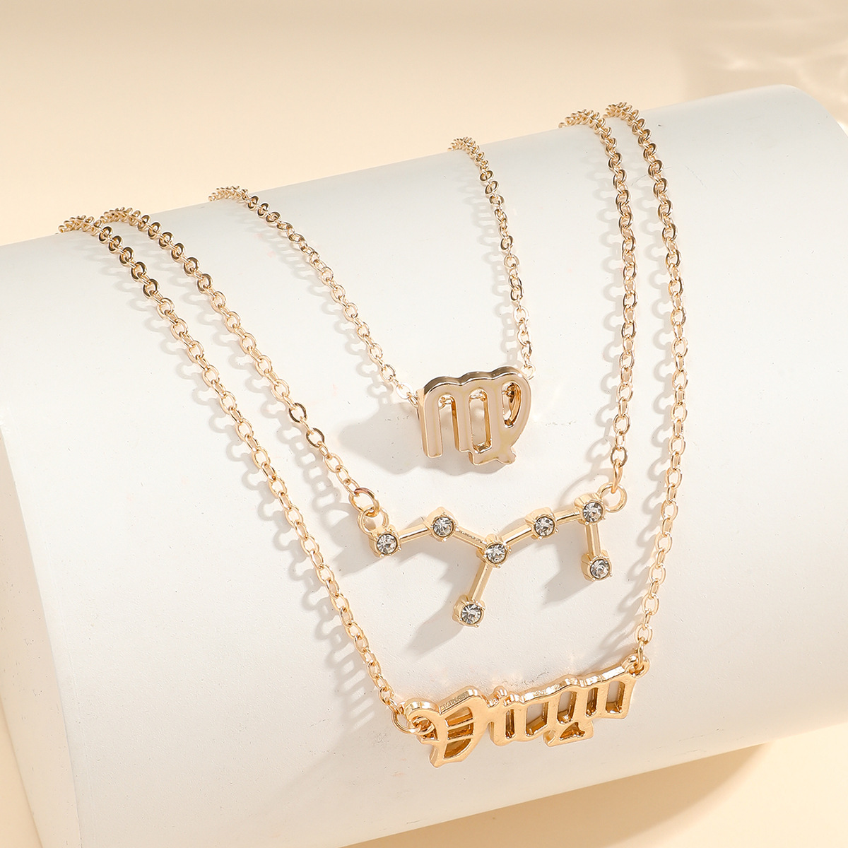 Zinc Alloy Pendant Material Casual Streetwear Constellation Alloy Inlay Zircon Women's Necklace