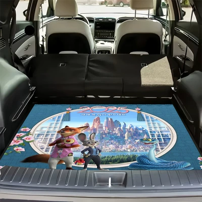 Avtomobil döşəmə paspasları: Care For, Car Interior Decoration - zy-zootopia-trunk-mat-6-75100cm-crystal-velvet