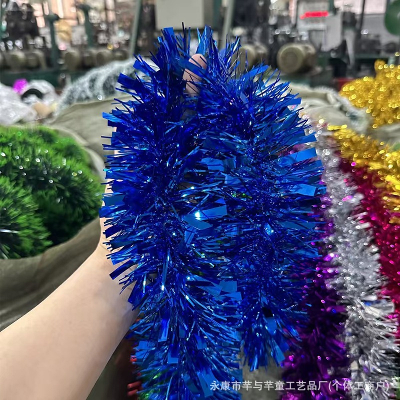 クロスボーダー Amazon ベストセラー クリスマス装飾カラーストリップ ラテアート フォームウールストリップ装飾 メタリックワイヤー ガーランド装飾 2M|undefined