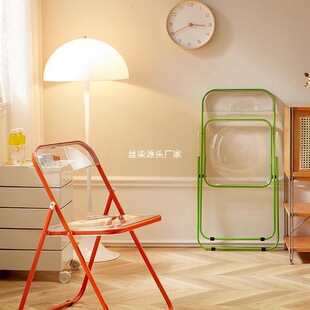 Transparent folding chair, acrylic dining chair, Internet celebrity milk tea shop leisure chair, clothing store photo chair, makeup stool