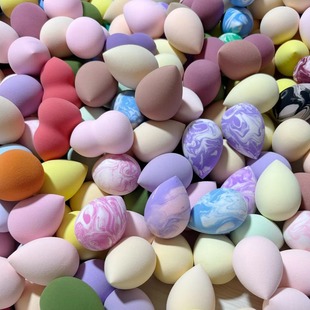 Beauty egg factory direct supply A product wet and dry dual-use powder puff makeup clothes do not eat powder macaron color beauty egg