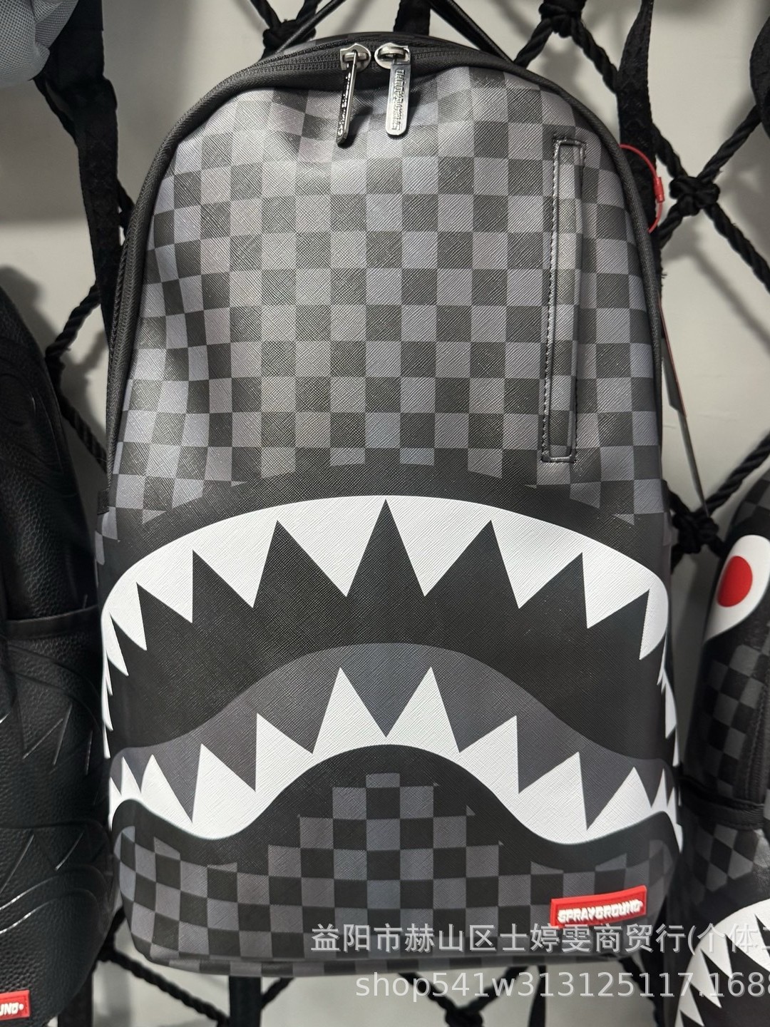 SG Mochila boca de tiburón Mochila de aerosol Mochila de estudiantes de gran capacidad Mochila de graffiti Mochila de calle Mochila de computadora