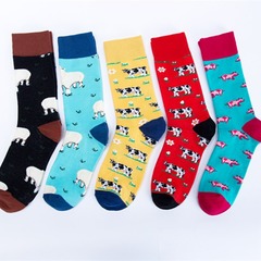 Cross-border autumn and winter new Happy Farm trendy socks mid-tube cotton socks wholesale socks colorful casual socks