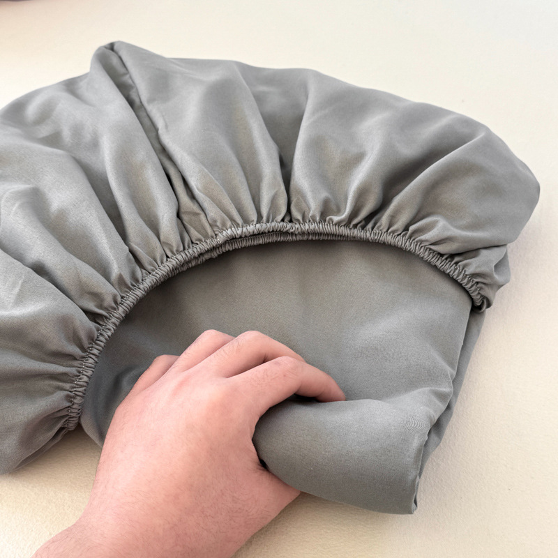 Premium Fitted Sheet Set - Soft Washed Cotton Bed Skirt With Non-Slip Design For Mattress Protection, Dustproof Cover In Solid Colors & Plaid Patterns_voghion.com