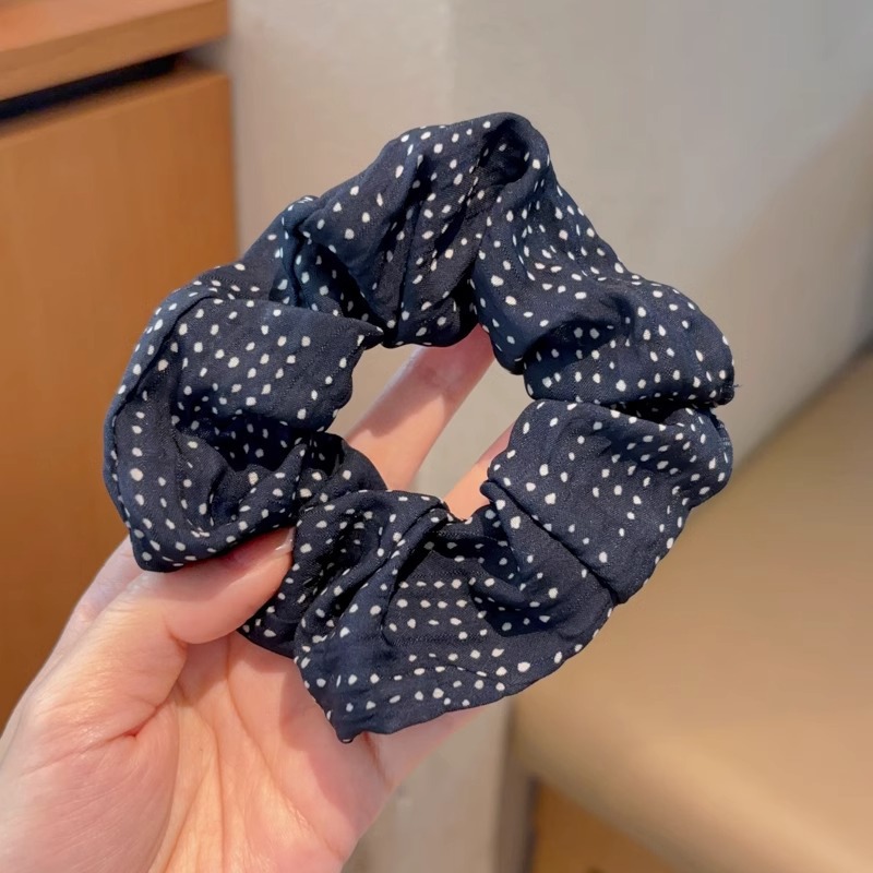 Niños coreanos ondulados puntos de flor gran intestino anillo de cabello de chicas de cabello de cuerda de cabello de cabello de cabeza de bola baja joyería de cabello de flores