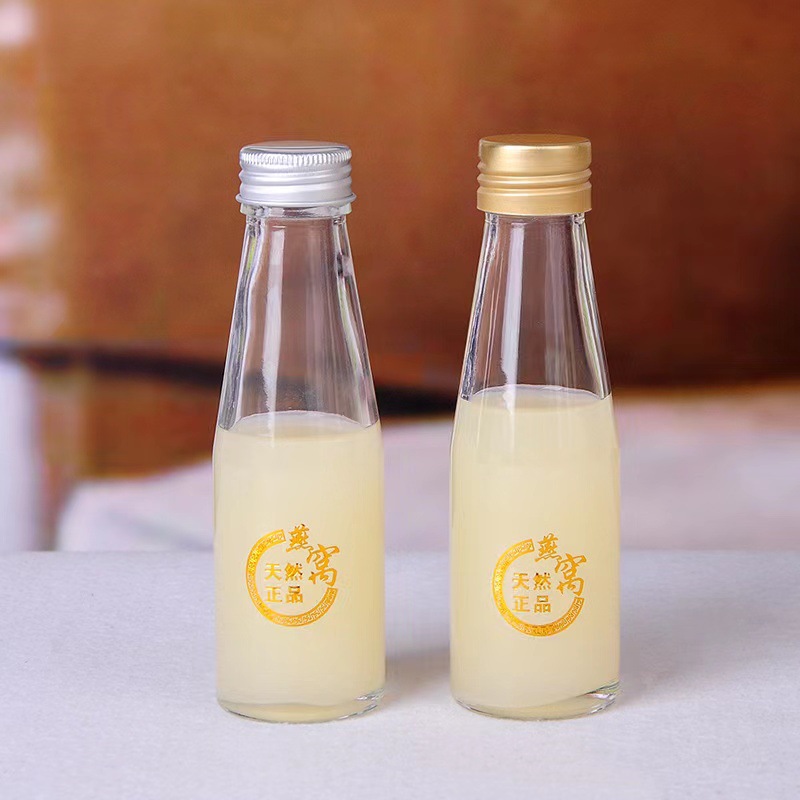 供应100ml燕窝玻璃瓶 100毫升孝素瓶饮料瓶圆型分装瓶