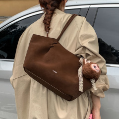 复古磨砂大容量包包女2025新款通勤百搭单肩包外出上班手提托特包